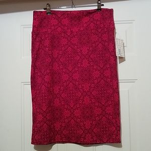 Extra large red lularoe Cassie pencil skirt